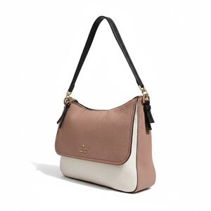 Kate Spade Blush & Cream Pebbled Leather Shoulder Bag | Colorblock | Crossbody